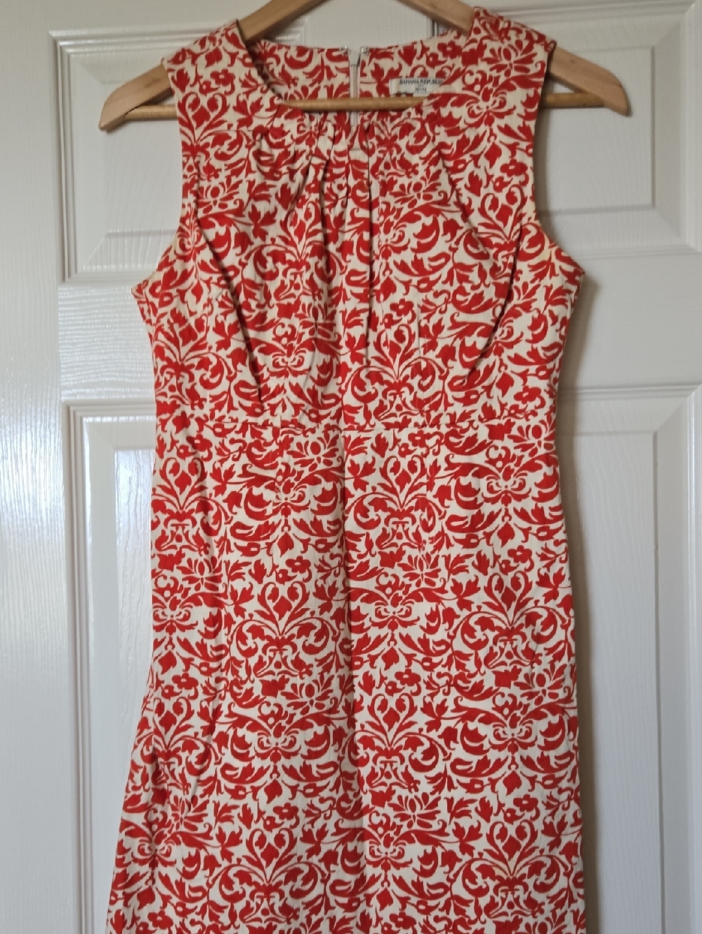 Banana Republic 2P Red/orange and Cream Printed Midi Dress